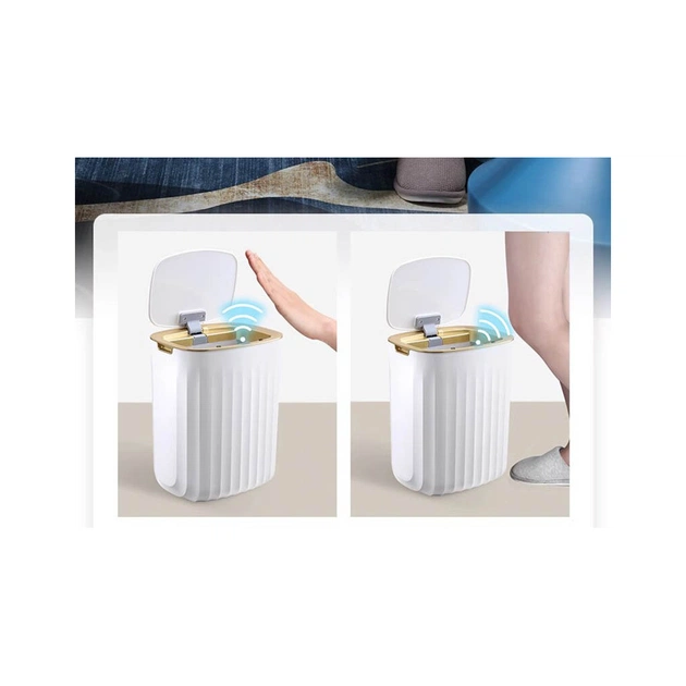 Контейнер для сміття JAH Nordic Сенсорний Білий із сірим 12 л (20258) - picture 10