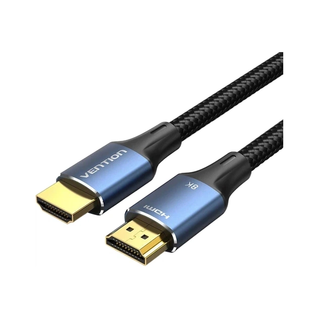 Кабель мультимедийный HDMI M to HDMI M 2.0m 8K cotton braided blue Vention (ALGLH) - изображение 1