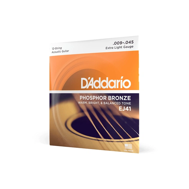 Струни для гітари D'Addario Phosphor Bronze 12-String Extra Light (09-45) (EJ41) - picture 2
