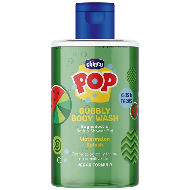 Детский гель для душа Chicco "Pop" "Watermelon Splash" від 6 років, 300 мл (8058664180127) (12371.00) - изображение 1