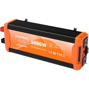 Автомобільний інвертор Choetech 12V/220V 2500 Вт, чиста синусоїда (CJ5000Q-V2) зображення 1