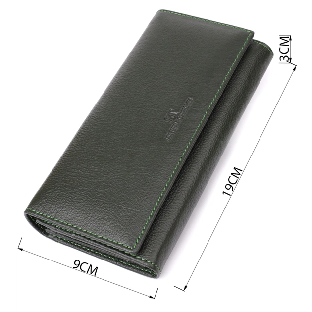 Гаманець ST Leather З натуральної шкіри Зелений (23066) - изображение 3