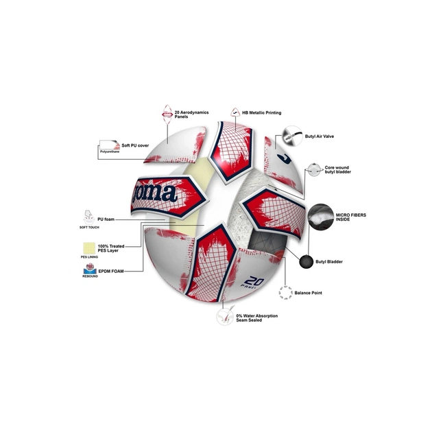 М'яч футзальний Joma Surtido Уні 4 (400856.206) Біло-червоний (8445456472834) - picture 5