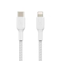 Дата кабель USB 2.0 AM to Lightning 1.0m BRAIDED white Belkin (CAA004BT1MWH) - зменшене зображення 2