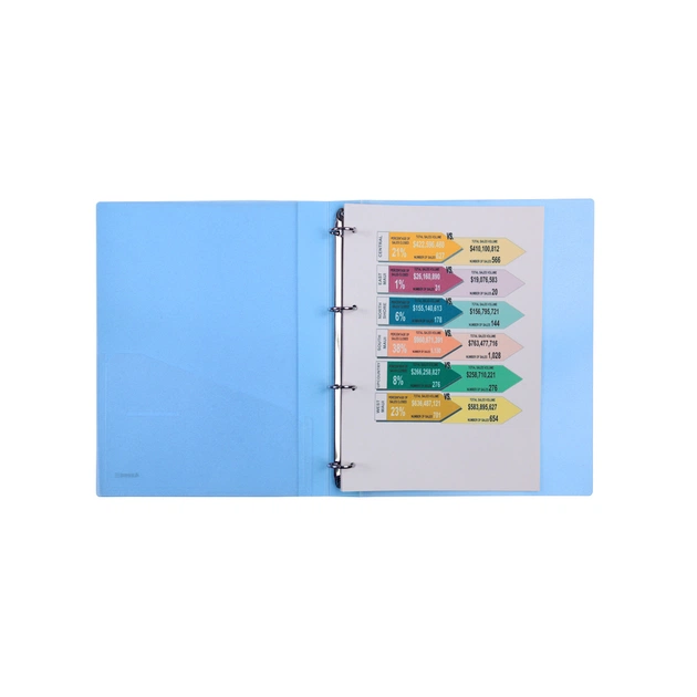 Папка на кільцях Axent А4 з 4-ма кільцями 700 мкм 35 мм Прозора синя (1208-22-A) - picture 2