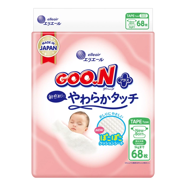 Підгузки GOO.N Plus для новонароджених Розмір 1 (NB), до 5 кг, 68 шт (21001495) - зображення 1