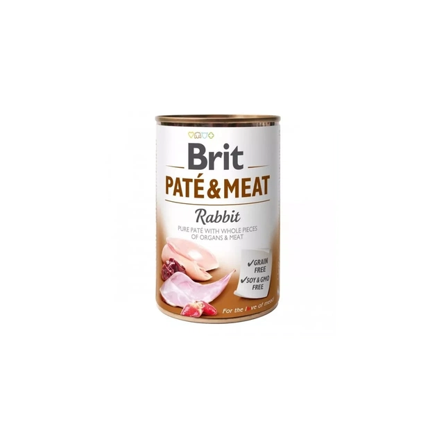 Вологий корм для собак Brit Care Pate and Meat для дорослих собак з кроликом (8595602557455) - зображення 1