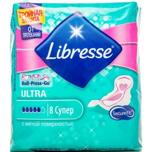 Гігієнічні прокладки Libresse Ultra Super Soft 8 шт (7322540388466) зображення 1