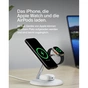 Зарядний пристрій Belkin 3in1 Magnetic Adjustable Pad Qi2 15W White (WIZ023VFWH) - зменшене зображення 6