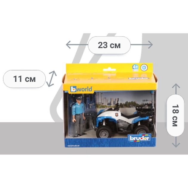 Спецтехника Bruder полицейский квадроцикл + фигурка полисмен (63010) - изображение 6