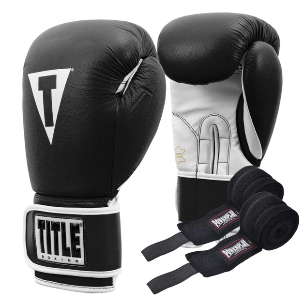 Боксерские перчатки Title Boxing Pro Style Leather Gloves 3.0 Black/White 14 oz (TVVTG3 14 BK/WH) - изображение 1