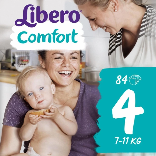 Підгузки Libero Comfort 4 (7-11 кг) 84 шт (7322540490633) - зображення 1