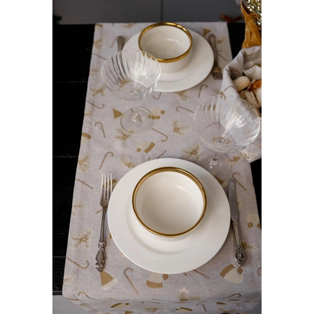 Доріжка на стіл Прованс Шапочки на бежевому 40х140 см (036818) - picture 8