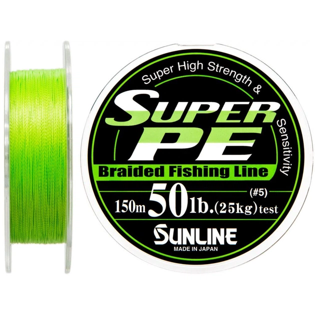 Шнур Sunline Super PE 150м салатовий 0.37мм 50LB/25кг (1658.01.69) - зображення 1