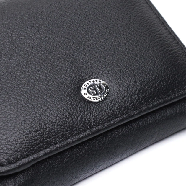 Гаманець ST Leather З натуральної шкіри Чорний (22722) - изображение 5