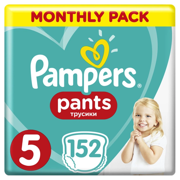 Підгузки Pampers трусики Pants Junior Розмір 5 (12-17 кг), 152 шт (8001090808004) - зображення 1