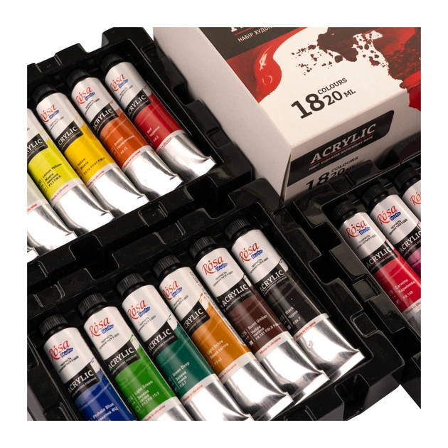 Акрилові фарби Rosa Studio 18 кольорів 20 мл (4823098538134) - picture 6