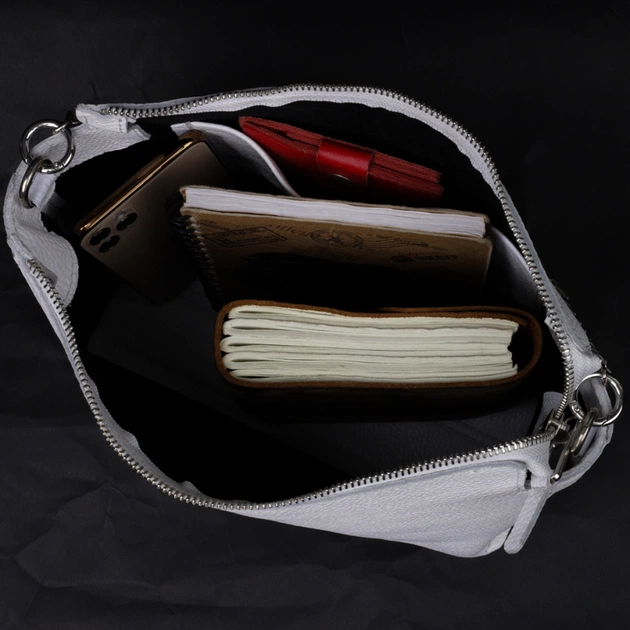 Сумка Grande Pelle Из натуральной кожи Белая (11654) - изображение 6