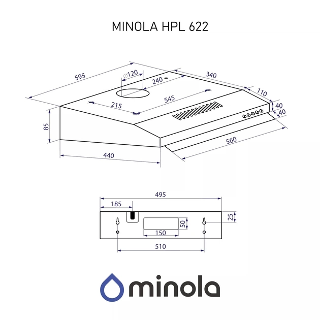 Витяжка Minola HPL 622 I - зображення 13