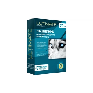 Нашийник для тварин Unicum ULTIMATE від бліх, кліщів, вошей і волосоїдів для собак 70 см (4820150205355) зображення 1