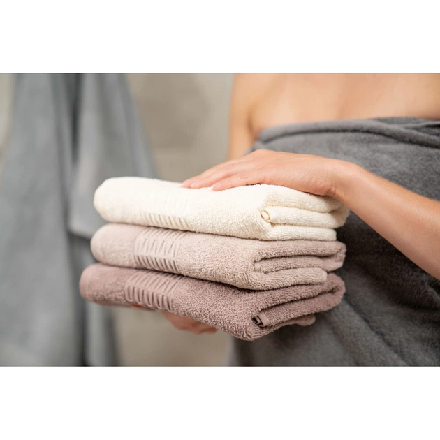 Рушник Ardesto набір махрових Lotus 2 шт 50х90 см індіго, 70х140см, 100% бавовна, беж (ART2357NS) - изображение 5