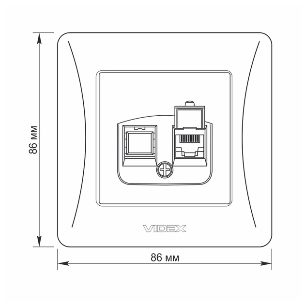 Комп'ютерна розетка Videx BINERA CAT6 (VF-BNSK1PC6-W) - picture 6