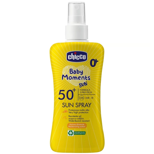 Дитяче молочко Chicco спрей сонцезахисне 50 SPF, 150 мл (8058664189595) (12726.00) - зображення 1