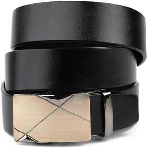 Ремінь Vintage Чоловічий з пряжкою автомат діагональ Чорний (20252) зображення 1