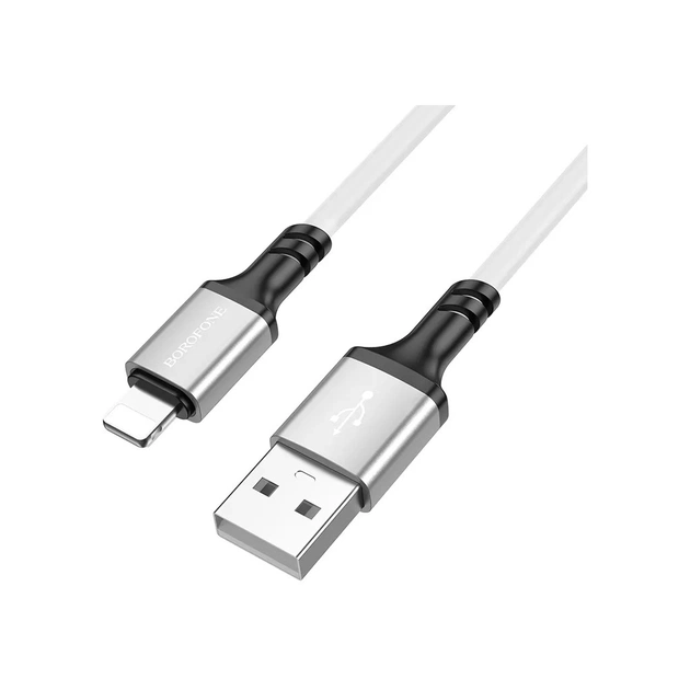 Дата кабель USB 2.0 AM to Lightning silicone BX83 white BOROFONE (6974443386363) - изображение 1