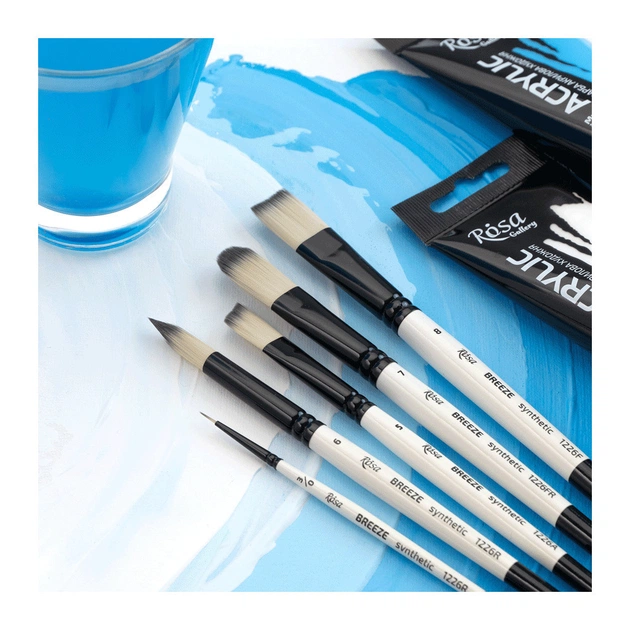 Пензлик для малювання Rosa Синтетика кутова, BREEZE 1226А, №0 (4823098535577) - picture 4