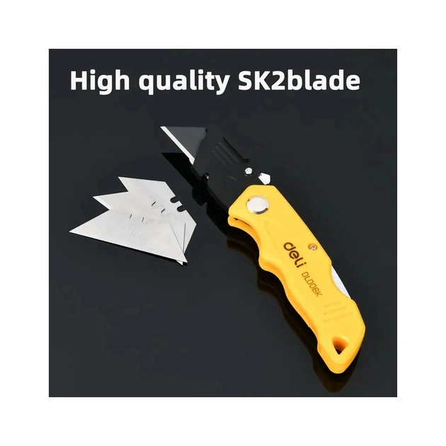 Ніж канцелярський Deli 19 T, трапецієподібне лезо 19мм, чорний (EDL006K) - picture 3