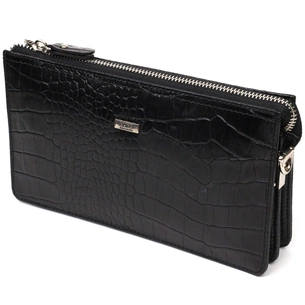 Гаманець Bond Accessories На два відділення з натуральної шкіри Чорна (22044) зображення 1