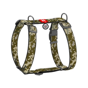 Шлея для собак WAUDOG Nylon анатомічна H-подібна з QR-паспортом "Мілітарі" пластиковий фастекс XL (323-4026) изображение 1
