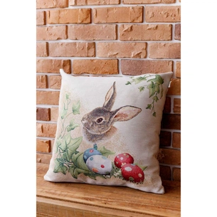Подушка Прованс декоративна гобеленова Заєць з писанками Веснянка 45х45 см (034268) зображення 1