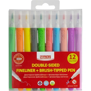 Фломастери Maxi пензлики BRUSH-TIPPED Jumbo, 10 пастельних кольорів, лінія 0,5-6 мм (MX15237) зображення 1
