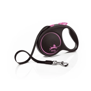 Повідець для собак Flexi Black Design М стрічка 5 м (рожевий) (4000498034019) зображення 1