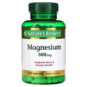 Мінерали Nature's Bounty Магній, 500 мг, Magnesium, 200 таблеток (NRT-53086) зображення 1