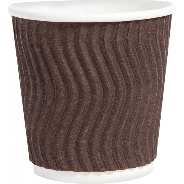 Стакани одноразові PRO service паперові Riple Коричневі 110 мл 20 шт. (4823071634983) - picture 1
