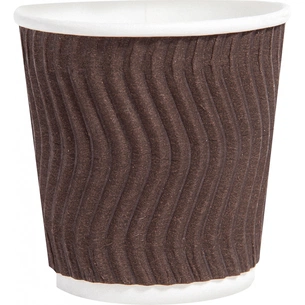 Стакани одноразові PRO service паперові Riple Коричневі 110 мл 20 шт. (4823071634983) зображення 1