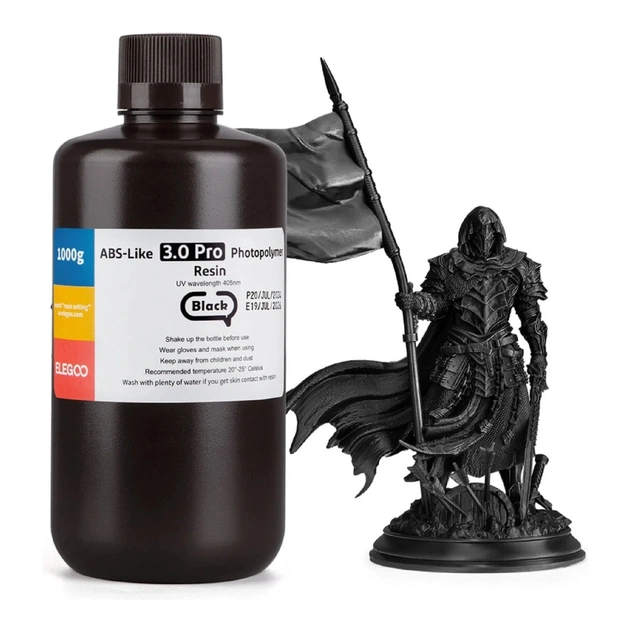 Фотополімерна смола ELEGOO Resin, ABS-like 3.0 1кг, black smoky (50.103.0189) - изображение 1