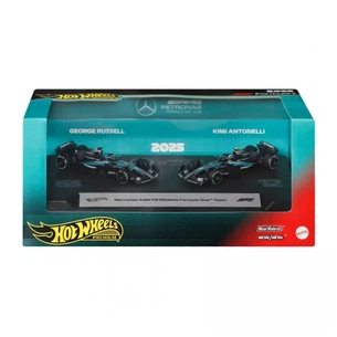 Масштабна модель автомобіля Hot Wheels набір з 2-х колекційних болідів Mercedes-Benz George Russel та Kimi Antonelli Formula 1 (JMM93) зображення 1