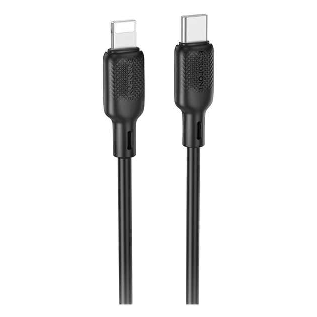 Дата кабель USB-C to Lightning 1.0m silicone BX113 Lenny black BOROFONE (6941991115370) - зображення 1