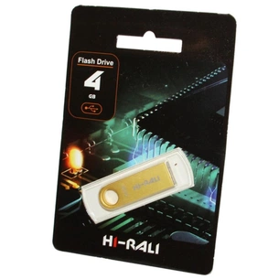 USB флеш накопичувач Hi-Rali 4GB Shuttle Series Gold USB 2.0 (HI-4GBSHGD) зображення 1