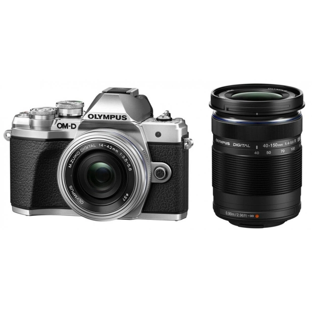 Цифровий фотоапарат Olympus E-M10 mark III Pancake Double Zoom 14-42 + 40-150 Kit S/S/B (V207074SE000) - изображение 1