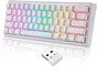 Клавіатура бездротова Motospeed SK66 Gateron Blue Hot Swap White (mtsk66wmb) - зменшене зображення 2