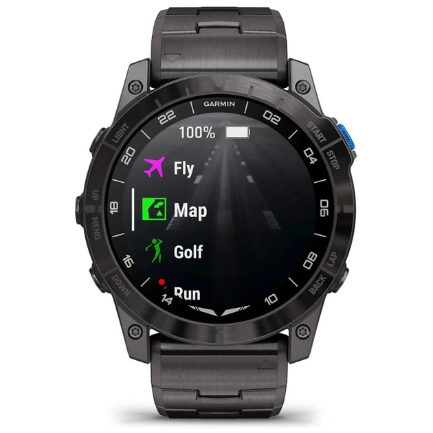 Смарт-годинник Garmin D2 Mach 2, 47mm, Saph, Bare Ti/Blk w/LthrBd, GPS (010-02904-31) - picture 9