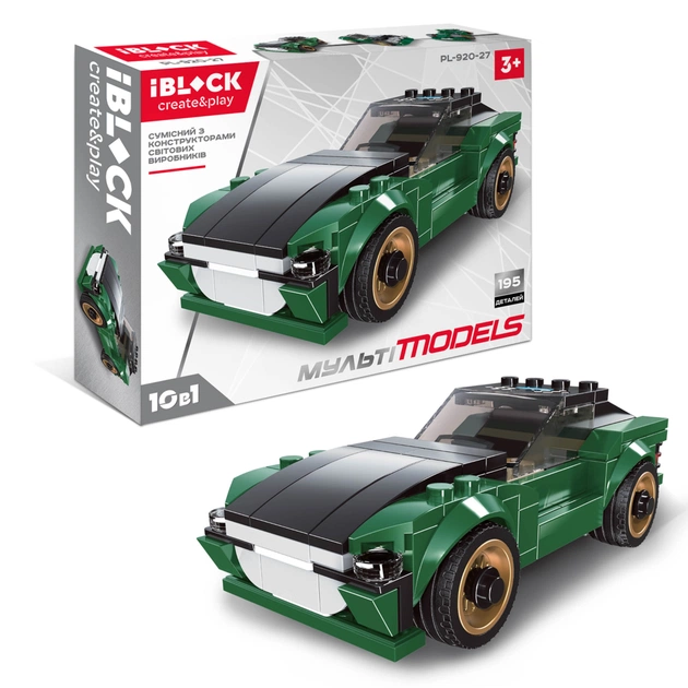 Конструктор iBlock Мульті models Машинка зелена (PL-920-27) - зображення 1