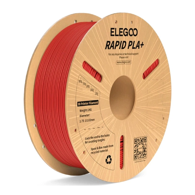 Пластик для 3D-принтера ELEGOO Rapid PLA Plus 1кг, 1.75мм, red (50.203.0119) - зображення 1