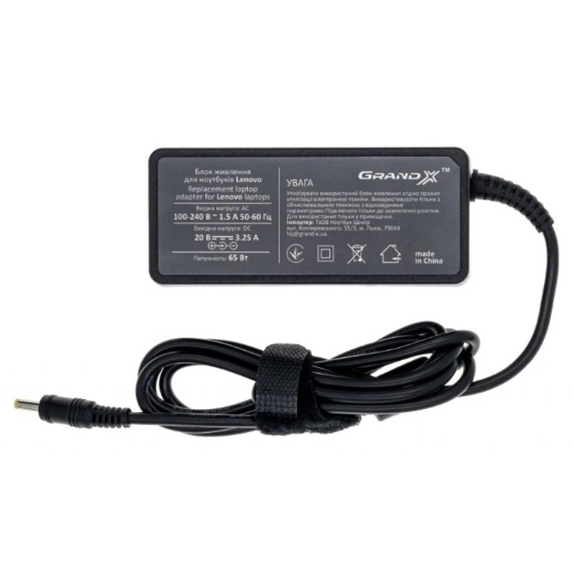 Блок живлення до ноутбуку Grand-X Lenovo (20V 3,25A 65W) 4,0x1,7mm (LE65W17X) - изображение 1