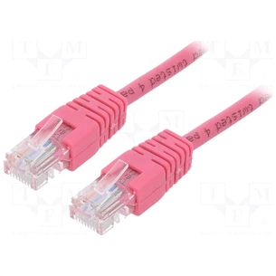 Патч-корд 0.5м, UTP, cat.5e, CCA, pink Cablexpert (PP12-0.5M/RO) зображення 1